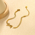 18K Gold Plated Bow Snake Chain Bracelet