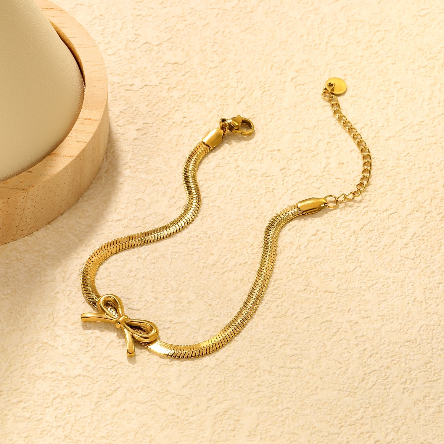 18K Gold Plated Bow Snake Chain Bracelet
