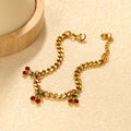 Crystal Cherry Charm Bracelet