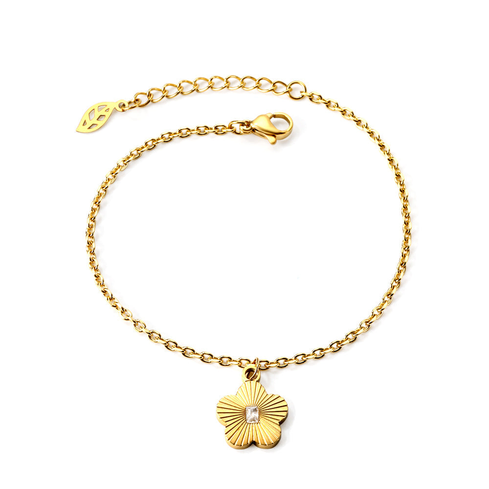 Sunburst Flower Charm Bracelet
