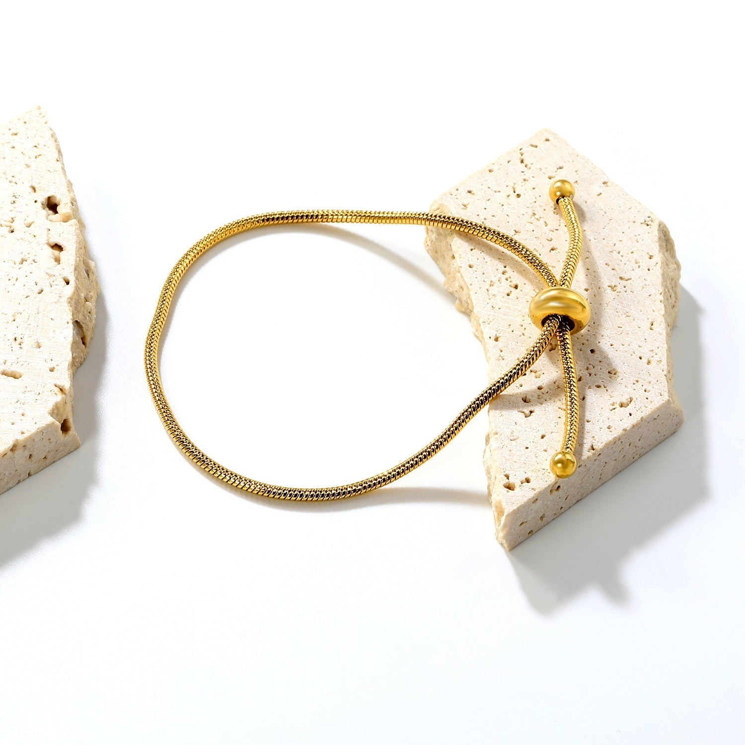 Gold Snake Chain Slider Bracelet