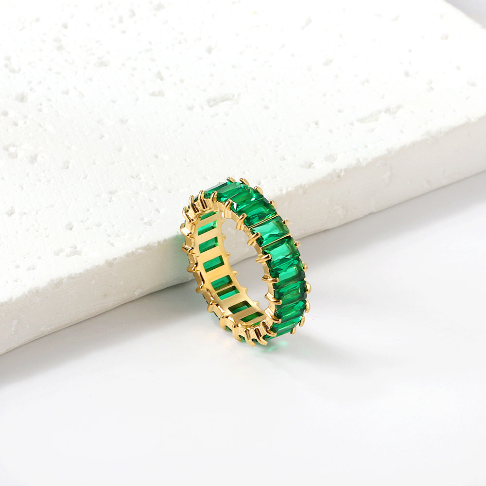 Emerald Baguette Eternity Band