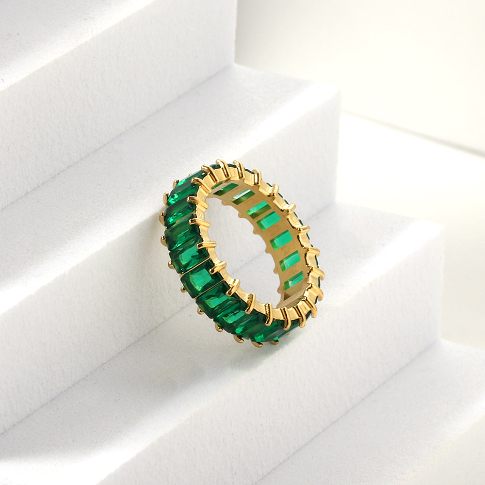 Emerald Baguette Eternity Band