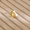 White Enamel Bubble Ring
