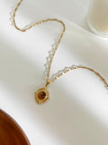 Tiger's Eye Sunburst Pendant Necklace