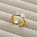 White Enamel Cloud Open Ring
